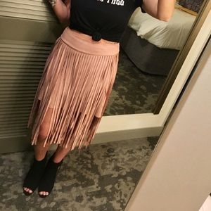 Peyton Bre Suede Fringe Skirt